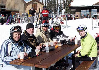 Kristen, Tom, Leslie, Travis and Bebe at Blue Sky Basin Kristen and Tom at the top of Northwoods Express