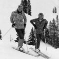 1974 in the back bowls at Vail with son Ted