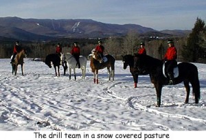 The drill team on their return to the barn